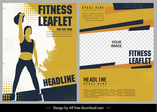 fitness leaflet templates classic grunge decor