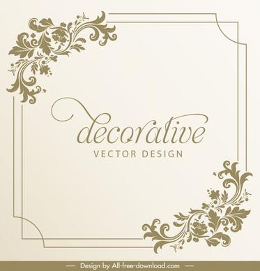 floral frame template symmetric flat classic