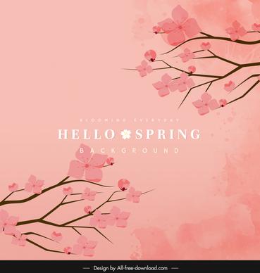 flower background template retro handdrawn