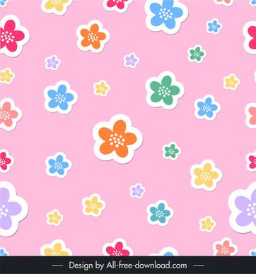 flowers pattern template flat cute flowers