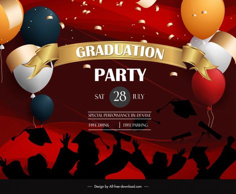   graduation party backdrop template dynamic silhouette 