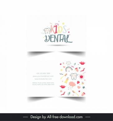 kids dental business card template dynamic cute design