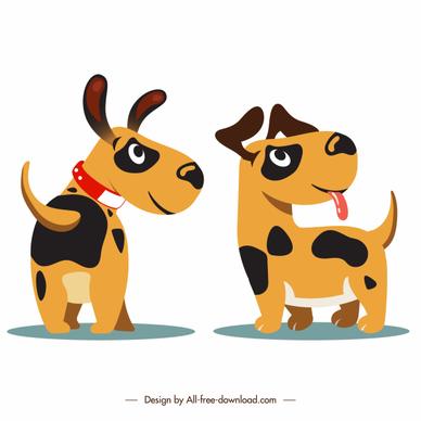 puppy icons cute cartoon sketch