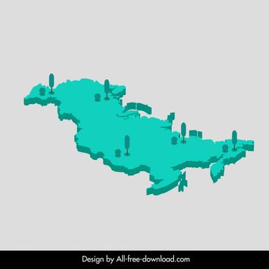 russian map template 3d sketch