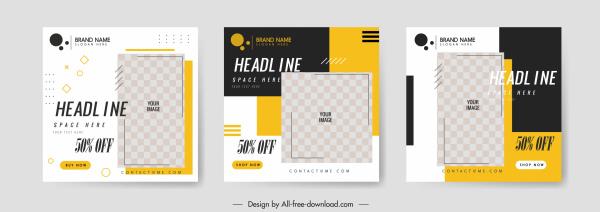 sales leaflet templates flat checkered decor