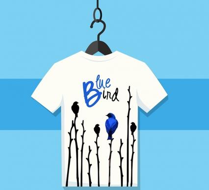 tshirt template birds branch icons decor