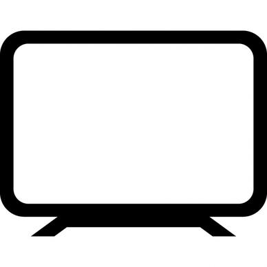 tv sign icon flat contrast black white sketch