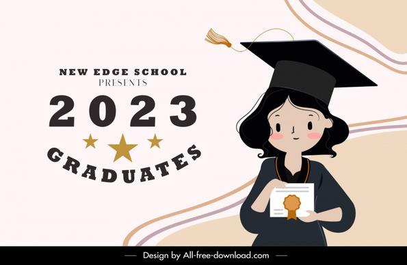 university graduation party backdrop template classical cartoon