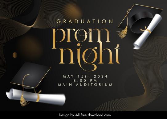 university graduation party backdrop template dark dynamic 3d 