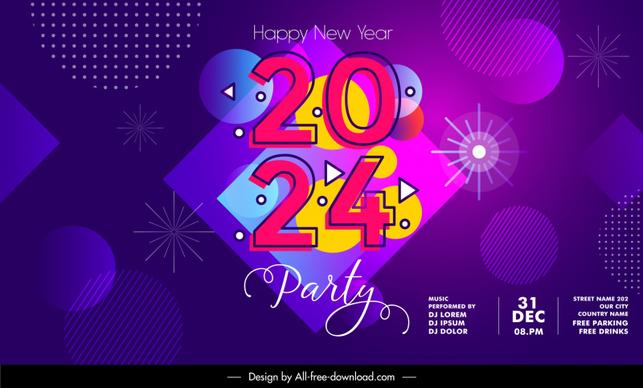 year end party backdrop template flat fireworks geometry