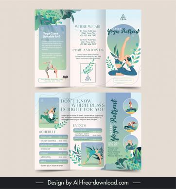 yoga center leaflet template  tri fold design 