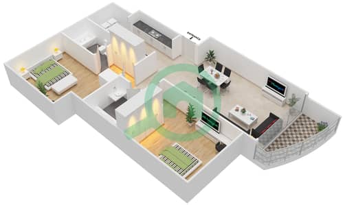 The Point - 2 Bedroom Apartment Type B,C,D Floor plan