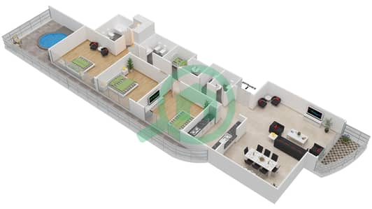 The Point - 3 Bedroom Apartment Type C Floor plan