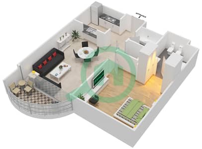 The Point - 1 Bedroom Apartment Type B Floor plan