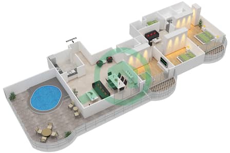 The Point - 3 Bedroom Apartment Type B Floor plan