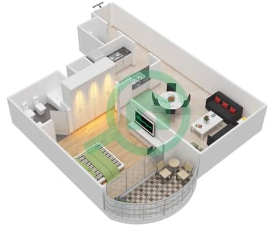 The Point - 1 Bedroom Apartment Type D Floor plan