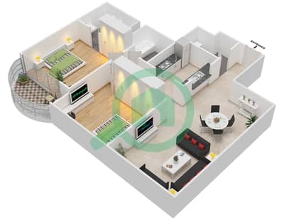 The Point - 2 Bedroom Apartment Type A Floor plan