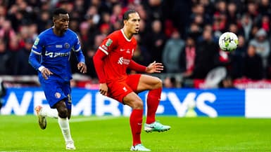 Virgil van Dijk lors de la finale de League Cup Chelsea-Liverpool, 25 février 2024