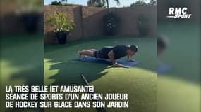 La très belle (et amusante) séance de sports d'un ancien joueur de hockey sur glace dans son jardin