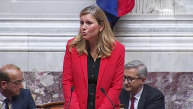 La présidente réélue de l'Assemblée nationale, Yaël Braun-Pivet, dans l'hémicycle le 18 juillet 2024