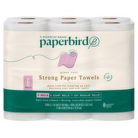 Paperbird Giant Roll Strong Paper Towels, 110 sheets per roll, 6 count