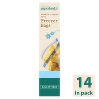 Paperbird Gallon Size Double Zipper Seal Freezer Bags, 14 count