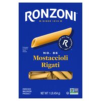 Ronzoni No. 86 Mostaccioli Rigati Pasta, 1 lb