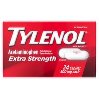 Tylenol Extra Strength Acetaminophen Pain Reliever Fever Reducer for Adults, 500 mg, 24 count