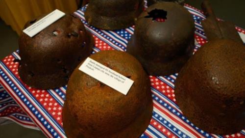 German army helmets from the Kurland Pocket