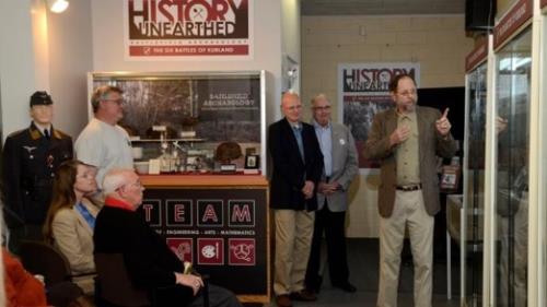 Dr. Steve Nicklas talking with museum visitors