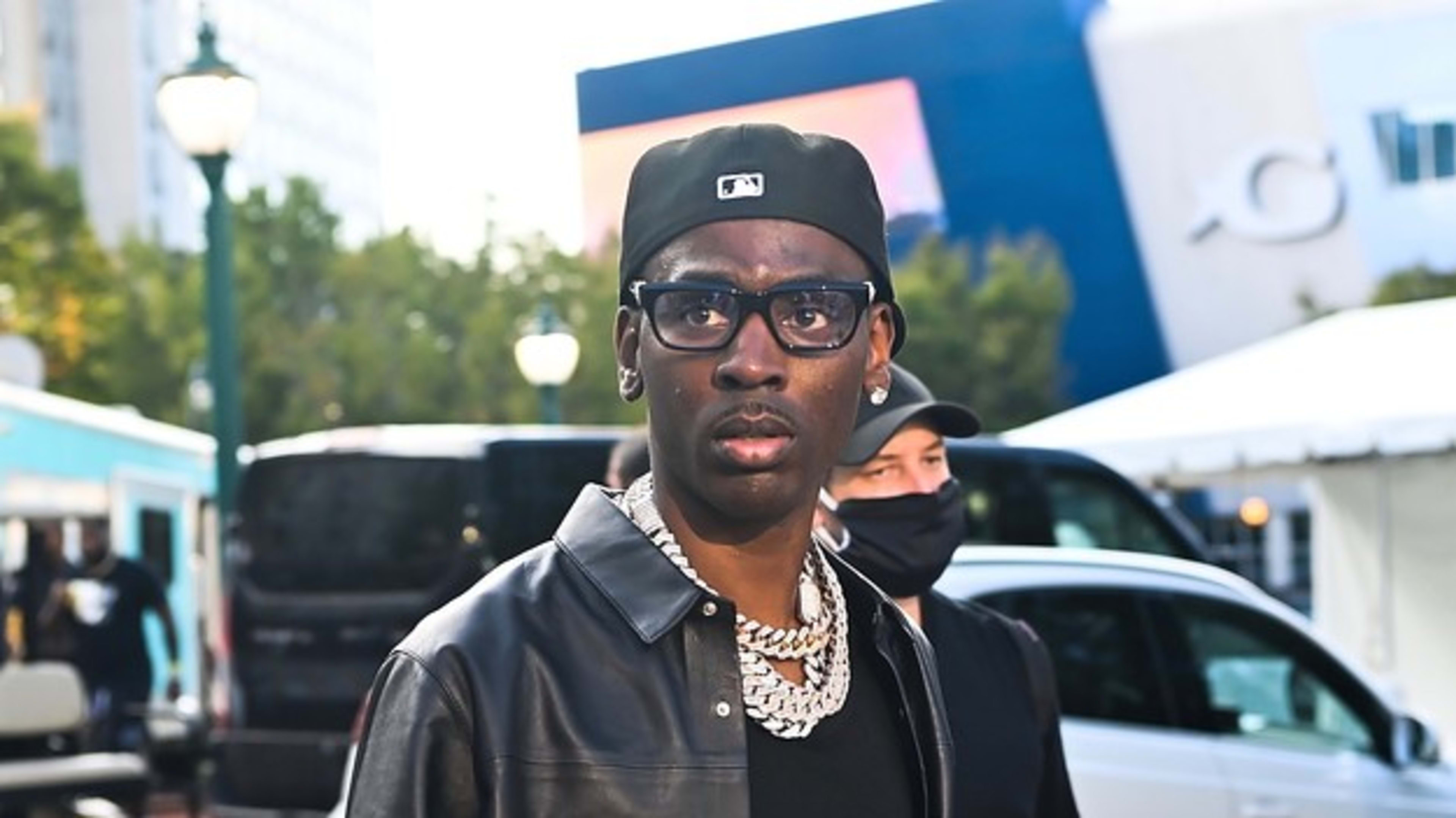 Rapper Young Dolph backstage during day 1 of 2021 ONE Musicfest