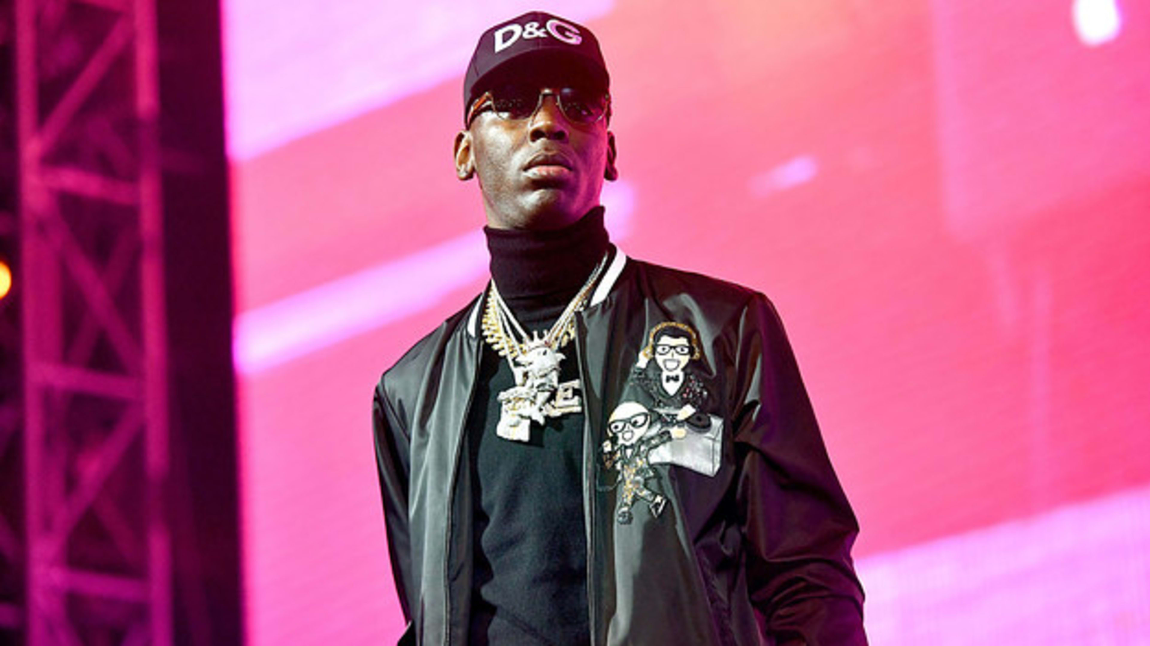 Rapper Young Dolph performs onstage during day two of the Rolling Loud Festival.