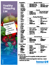 Healthy shopping list