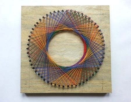 String Art .  Free tutorial with pictures on how to make string art in under 30 minutes by creating and drawing with pencil, hammer, and nails. How To posted by Muhaiminah Faiz.  in the Home + DIY section Difficulty: Simple. Cost: Cheap. Steps: 8