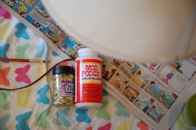 How to make a lamp / lampshade. Diy Glitter Lamp Shade - Step 1