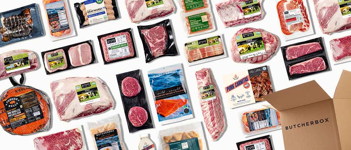 A selection of ButcherBox products