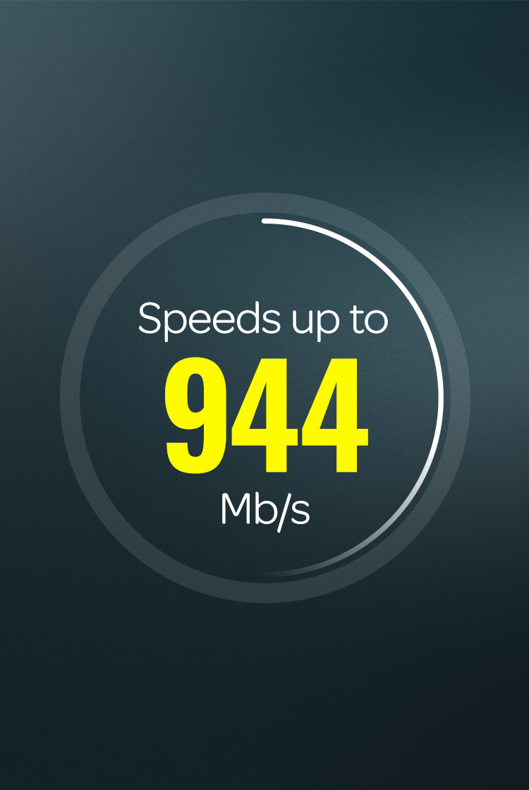 Speeds up to 944Mb/s