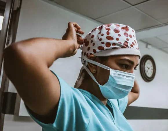 closeup of a female nurse