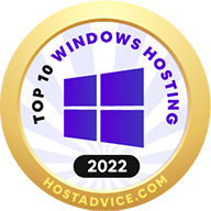 HostAdvice-Auszeichnung für „Top 10 Windows-Hosting 2022“