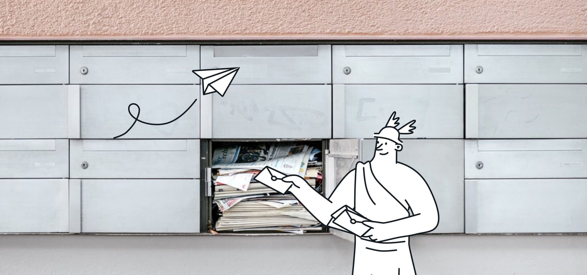 Hermes befüllt einen Briefkasten