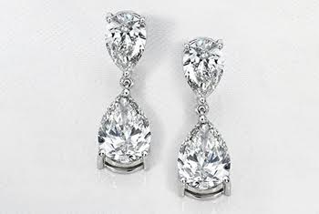 LAB GROWN DIAMOND TWO STONE DROP EARRINGS