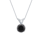 Platinum Bezel Round-cut Black Diamond Solitaire Pendant 1.00 ct. tw.