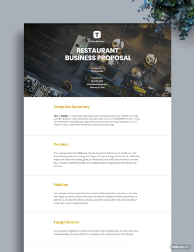 Restaurant Business Proposal Template