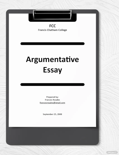 Argumentative Essay Format Template