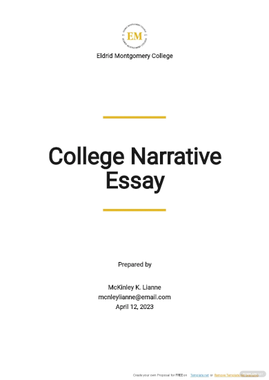 College Narrative Essay Template