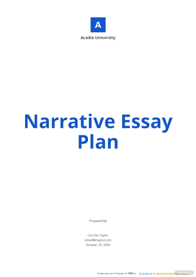 Narrative Essay Outline Template