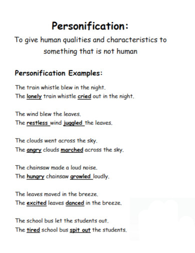 Personification Examples