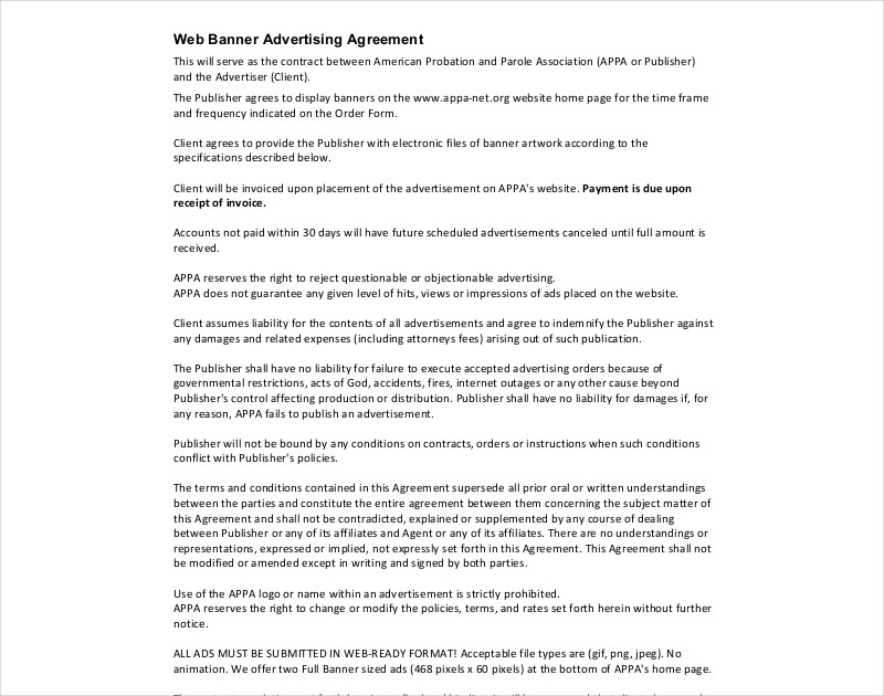 Web Banner Advertising Agreement