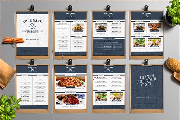 Classy Food Menu Example