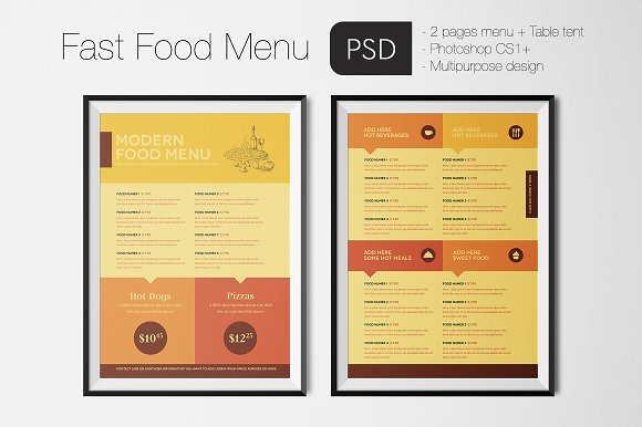 Fast Food Menu Example